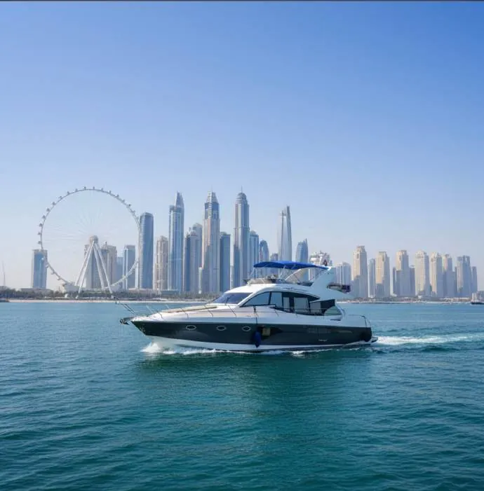 Le yacht Jood 72 ft, qui accueille jusqu'à 30 invités pour une croisière privée à Dubaï