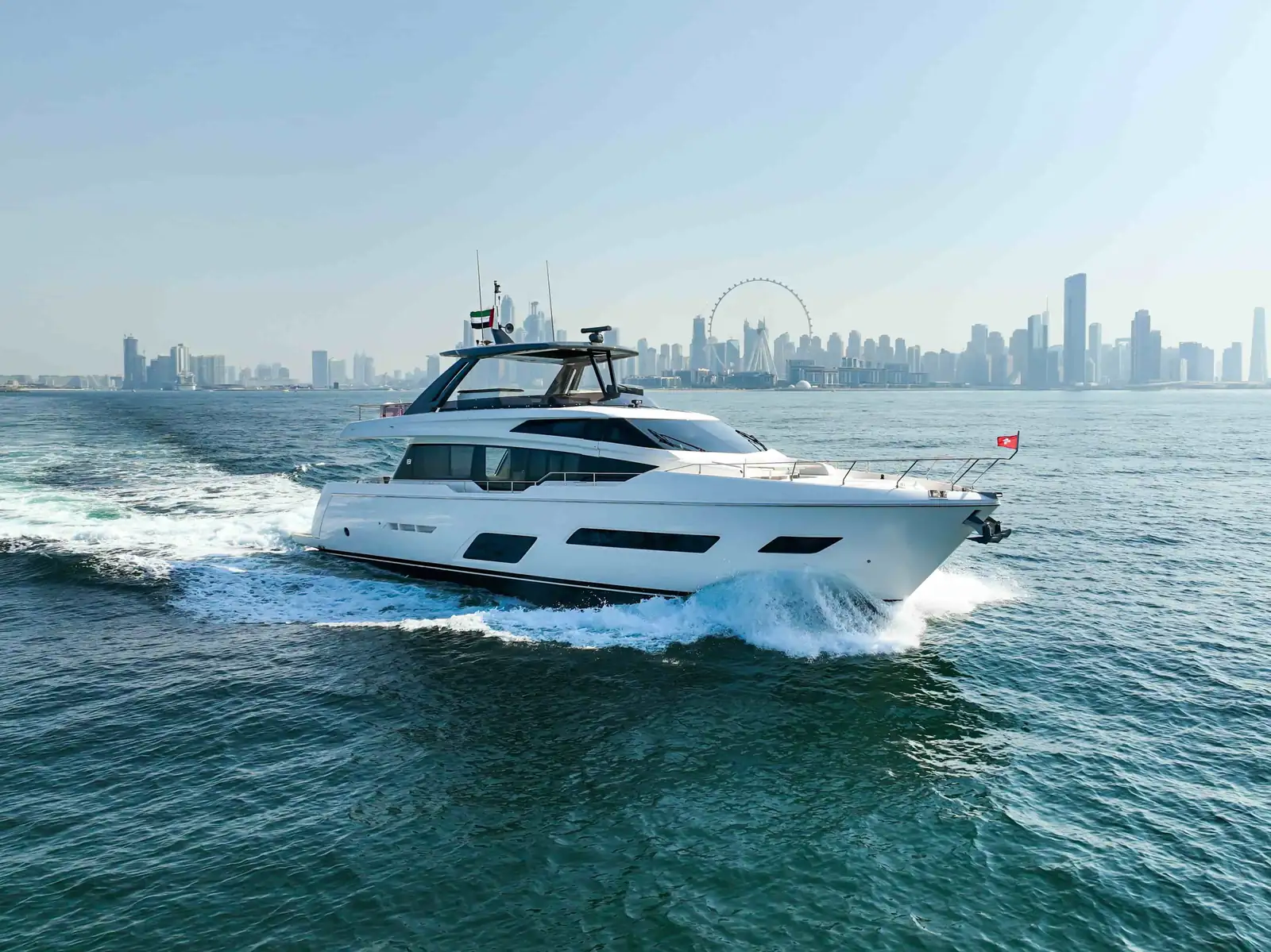 Ferretti 780 yacht in Dubai, one of the luxury yacht brands in the Gold Water Yachts fleet